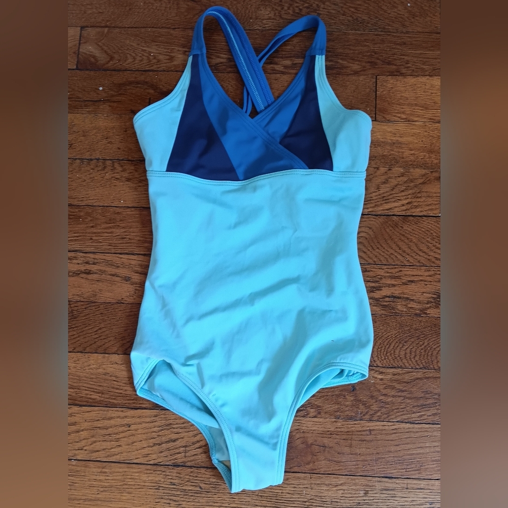 Lands' End Kids Turquoise One-Piece Swimsuit